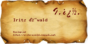 Iritz Évald névjegykártya